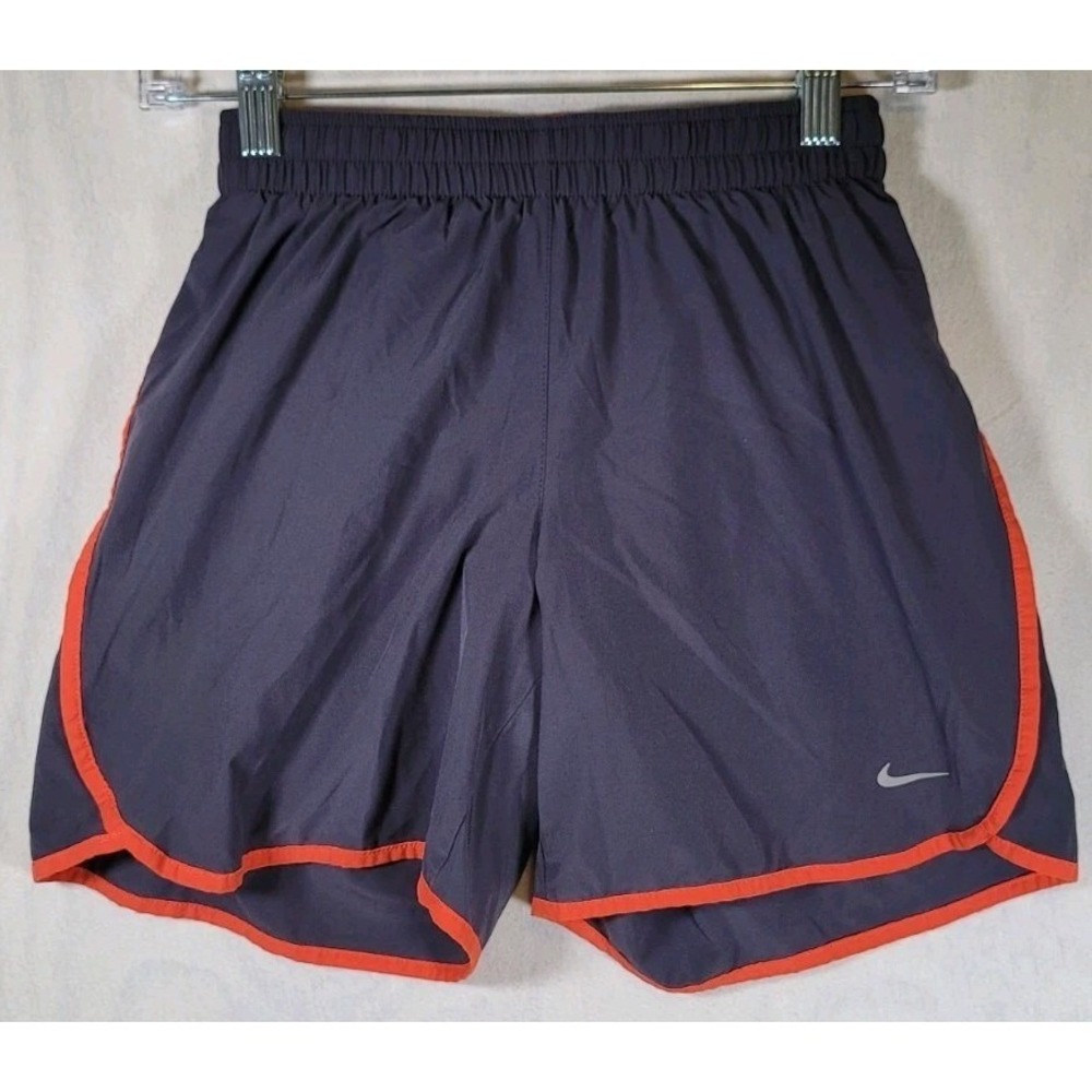 Nike Women's Dri-Fit Running Shorts XS‎ Built in Panty Black Fluorescent Orange